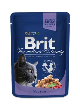 Brit Premium Wet Food Cod Fish for Adult Cats 80gm